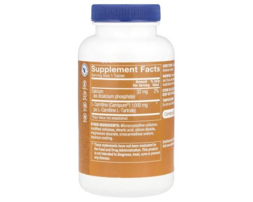 The Vitamin Shoppe, Carnipure® L-Carnitine, 1,000 mg, 100 Tablets The Vitamin Shoppe, Carnipure® L-Carnitine, 1,000 mg, 100 Tablets