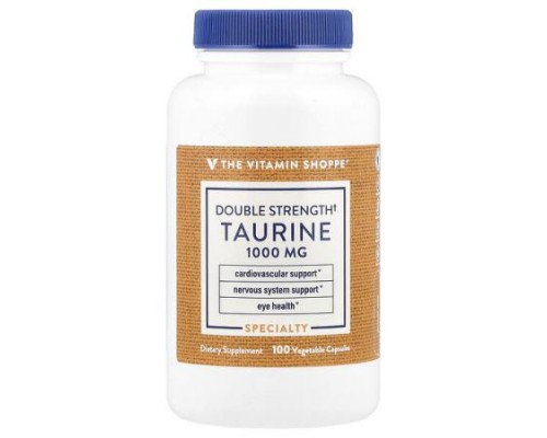 The Vitamin Shoppe, Double Strength Taurine, 1,000 mg, 100 Vegetable Capsules