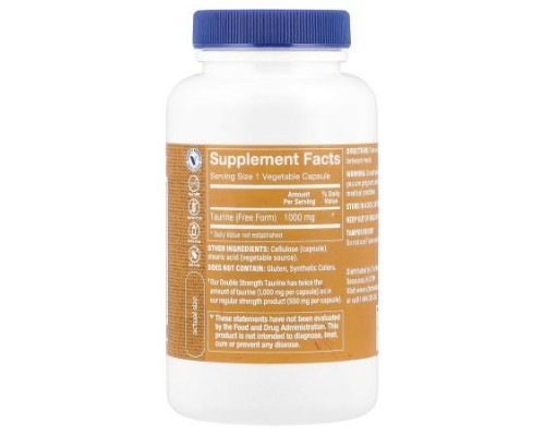 The Vitamin Shoppe, Double Strength Taurine, 1,000 mg, 100 Vegetable Capsules