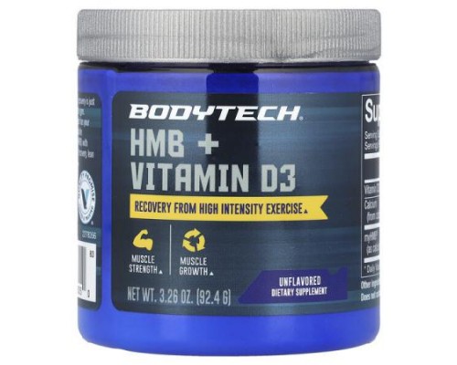 BodyTech, HMB + Vitamin D3, Unflavored, 3.26 oz (92.4 g) BodyTech, HMB + Vitamin D3, Unflavored, 3.26 oz (92.4 g)