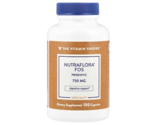 The Vitamin Shoppe, NutraFlora® FOS Probiotic, 750 mg, 100 Capsules