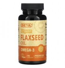 Deva, Premium Vegan Flaxseed Oil, 90 Vegan Caps (500 mg per Cap)
