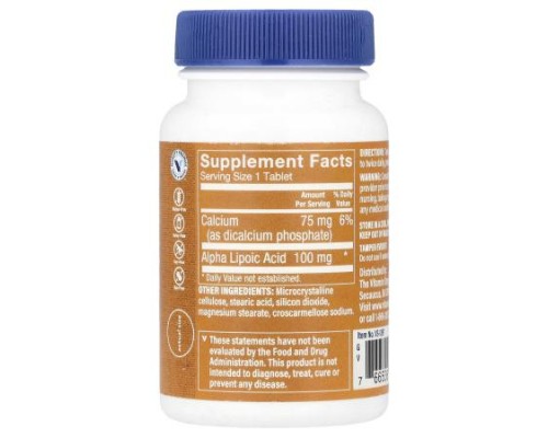 The Vitamin Shoppe, Alpha Lipoic Acid, 120 Tablets