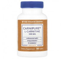 The Vitamin Shoppe, Carnipure® L-Carnitine, 500 mg, 50 Tablets