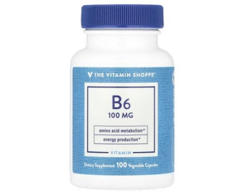 The Vitamin Shoppe, Vitamin B6 , 100 mg, 100 Vegetable Capsules