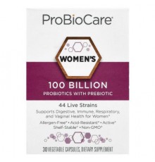 ProBioCare, Women's Probiotics With Prebiotic, 100 Billion, 30 Vegetable Capsules