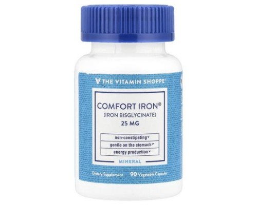 The Vitamin Shoppe, Comfort Iron®, 25 mg , 90 Vegetable Capsules