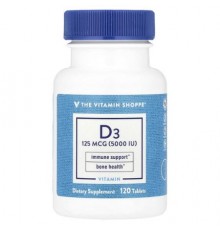 The Vitamin Shoppe, Vitamin D3, 125 mcg (5,000 IU) , 120 Tablets