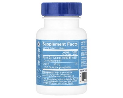The Vitamin Shoppe, Vitamin D3, 125 mcg (5,000 IU) , 120 Tablets