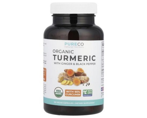 Healths Harmony, Organic Turmeric with Ginger & Black Pepper, 120 Vegan Capsules