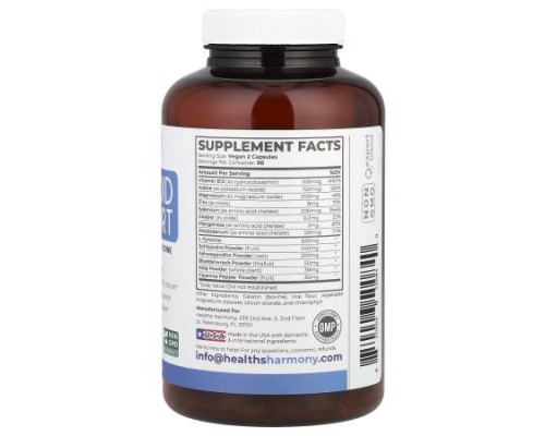 Healths Harmony, Thyroid Support With Iodine, 180 Capsules Healths Harmony, Thyroid Support With Iodine, 180 Capsules