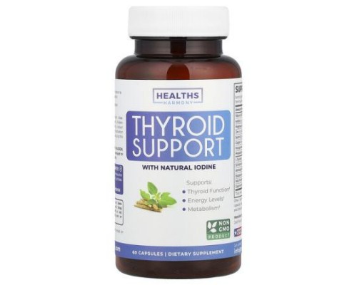 Healths Harmony, Thyroid Support With Natural Iodine, 60 Capsules Healths Harmony, Thyroid Support With Natural Iodine, 60 Capsules
