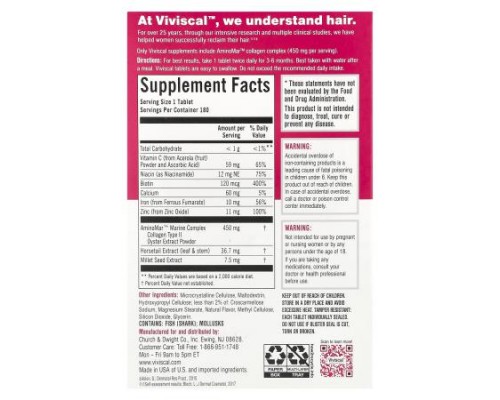Viviscal, Hair Growth Supplement, 180 Tablets Viviscal, Hair Growth Supplement, 180 Tablets