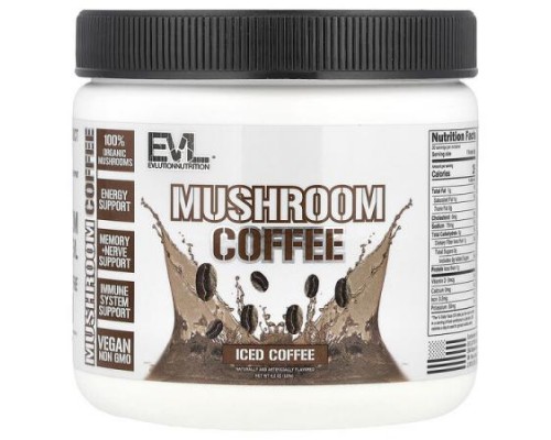 EVLution Nutrition, Mushroom Coffee, Iced Coffee, 4.2 oz (120 g) EVLution Nutrition, Mushroom Coffee, Iced Coffee, 4.2 oz (120 g)