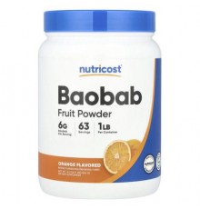 Nutricost, Baobab Fruit Powder, Orange, 1 lb (454 g)