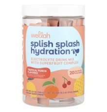Wellah, Splish Splash Hydration, Tropical Punch, 20 Stick Packs, 0.2 oz (5.2 g) Each