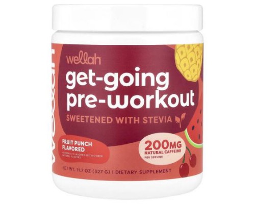 Wellah, Get-Going Pre-Workout, Fruit Punch, 11.7 oz (327 g)