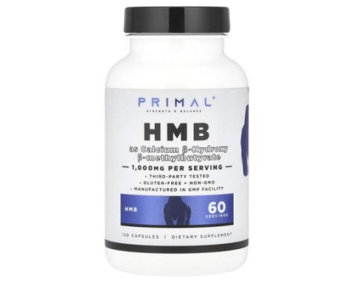 PrePrimal, HMB, 120 Capsules (500 mg per Capsule) PrePrimal, HMB, 120 Capsules (500 mg per Capsule)
