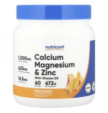 Nutricost, Calcium Magnesium & Zinc with Vitamin D3, Peach Mango, 24 oz (672 g)