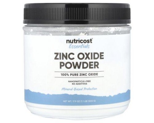Nutricost, Essential, Zinc Oxide Powder, 17.9 oz (500 g) Nutricost, Essential, Zinc Oxide Powder, 17.9 oz (500 g)