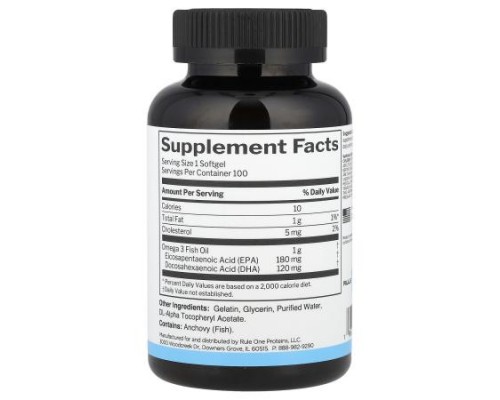 Rule One Proteins, Fish Oil, 1 g, 100 Softgels Rule One Proteins, Fish Oil, 1 g, 100 Softgels
