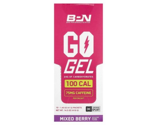 BPN, Go Gel, Mixed Berry CAF, 10 Packets, 1.45 oz (41 g) Each BPN, Go Gel, Mixed Berry CAF, 10 Packets, 1.45 oz (41 g) Each