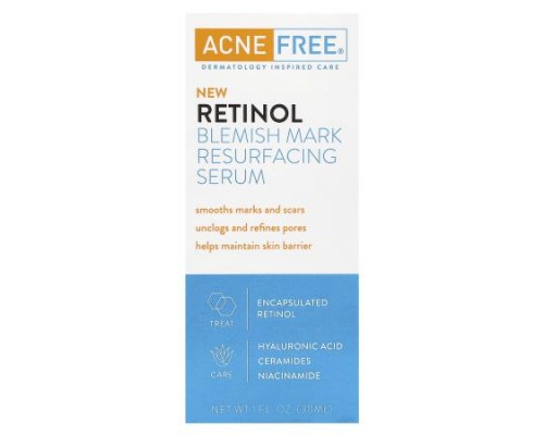 ACNE FREE, Retinol Blemish Mark Resurfacing Serum, 1 fl oz (30 ml) ACNE FREE, Retinol Blemish Mark Resurfacing Serum, 1 fl oz (30 ml)