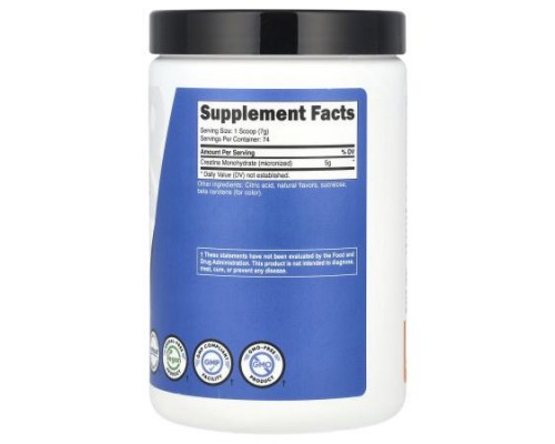 Nutricost, Performance, Creatine Monohydrate, Mandarin Orange, 1.1 lb (500 g)
