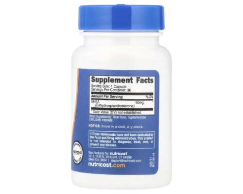 Nutricost, DHEA, 50 mg, 30 Capsules Nutricost, DHEA, 50 mg, 30 Capsules