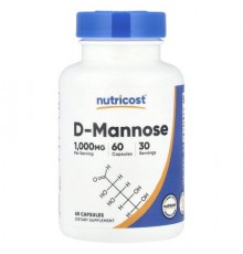 Nutricost, D-Mannose, 60 Capsules (500 mg per Capsule)