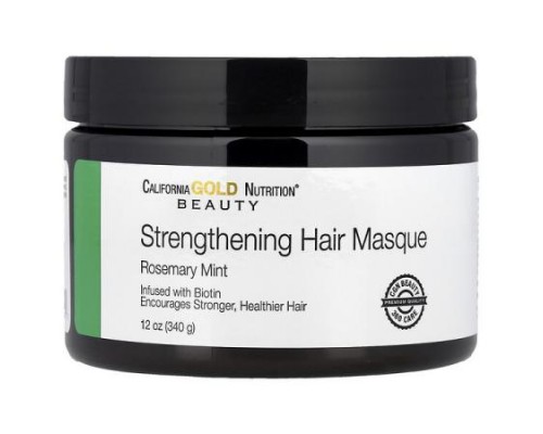 California Gold Nutrition, Strengthening Hair Masque, Biotin, Rosemary Mint, 12 oz (340 g) California Gold Nutrition, Strengthening Hair Masque, Biotin, Rosemary Mint, 12 oz (340 g)