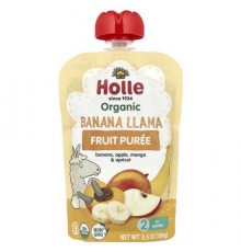 Holle, Organic Fruit Puree, Banana Llama, 6+ Months, Banana, Apple, Mango & Apricot, 3.5 oz (100 g)