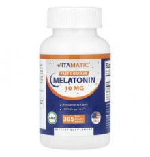 Vitamatic, Melatonin, Berry, 10 mg, 365 Fast Dissolve Tablets