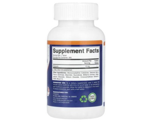 Vitamatic, Melatonin, Berry, 10 mg, 365 Fast Dissolve Tablets