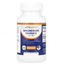 Vitamatic, Magnesium Taurate with B6, 180 Vegetarian Capsules