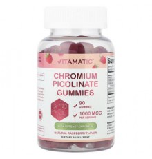 Vitamatic, Chromium Picolinate Gummies, Raspberry, 90 Gummies