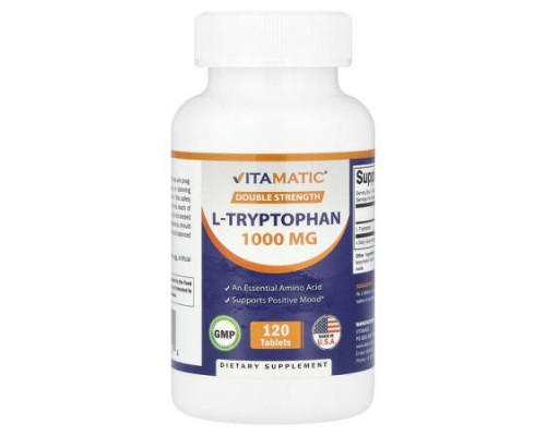 Vitamatic, L-Tryptophan, Double Strength, 1,000 mg, 120 Tablets