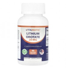 Vitamatic, Lithium Orotate, 20 mg, 90 Vegetable Capsules