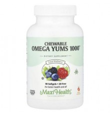 Maxi Health, Chewable Omega Yums 1000™, Natural Fruit, 110 Softgels