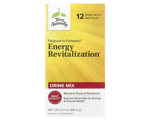 Terry Naturally, Fatigued to Fantastic!™ Energy Revitalization Drink Mix, 12 Stick Packs, 0.25 oz (7.2 g) Each