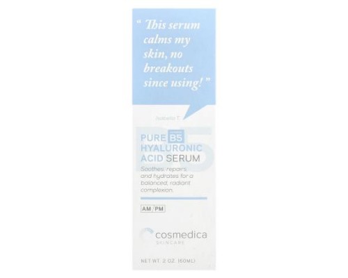 Cosmedica Skincare, Pure Hyaluronic Acid Serum + Vitamin B5, 2 oz (60 ml)