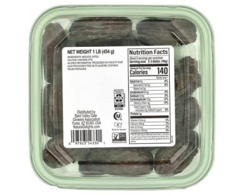 Natural Delights, Fresh Medjool Dates, Whole, 1 lb (454 g)