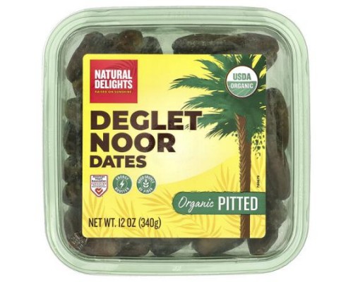 Natural Delights, Deglet Noor Dates, Organic Pitted, 12 oz (340 g)