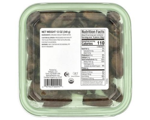 Natural Delights, Deglet Noor Dates, Organic Pitted, 12 oz (340 g)