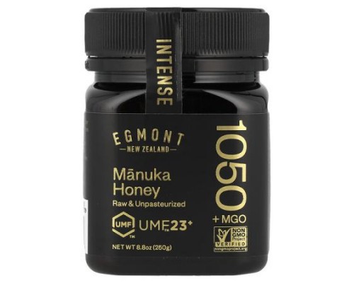 Egmont Honey, Manuka Honey, Raw & Unpasteurized, UMF™ 23+, 1,050 MGO+, 8.8 oz (250 g) Egmont Honey, Manuka Honey, Raw & Unpasteurized, UMF™ 23+, 1,050 MGO+, 8.8 oz (250 g)