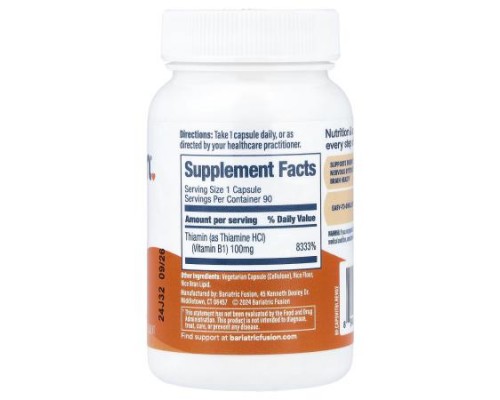 Bariatric Fusion, Vitamin B1, 90 Capsules (100 mg per Capsule)