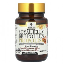 Bee & You, Royal Jelly Bee Pollen Propolis , 60 Tablets