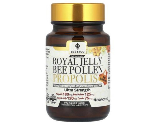 Bee & You, Royal Jelly Bee Pollen Propolis , 60 Tablets Bee & You, Royal Jelly Bee Pollen Propolis , 60 Tablets