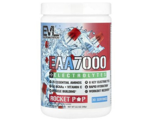 EVLution Nutrition, EAA 7000 + Electrolytes, Rocket Pop, 12.3 oz (348 g)