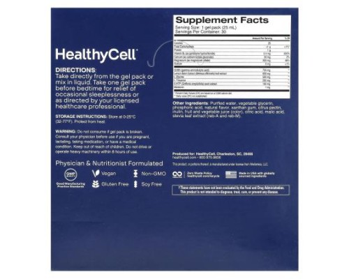 HealthyCell, REM Sleep, Cherry, 30 Gel Packs, 0.84 fl oz (25 ml) Each
